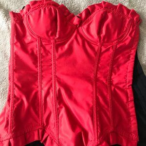 Red Christmas lingerie ruffle corset small